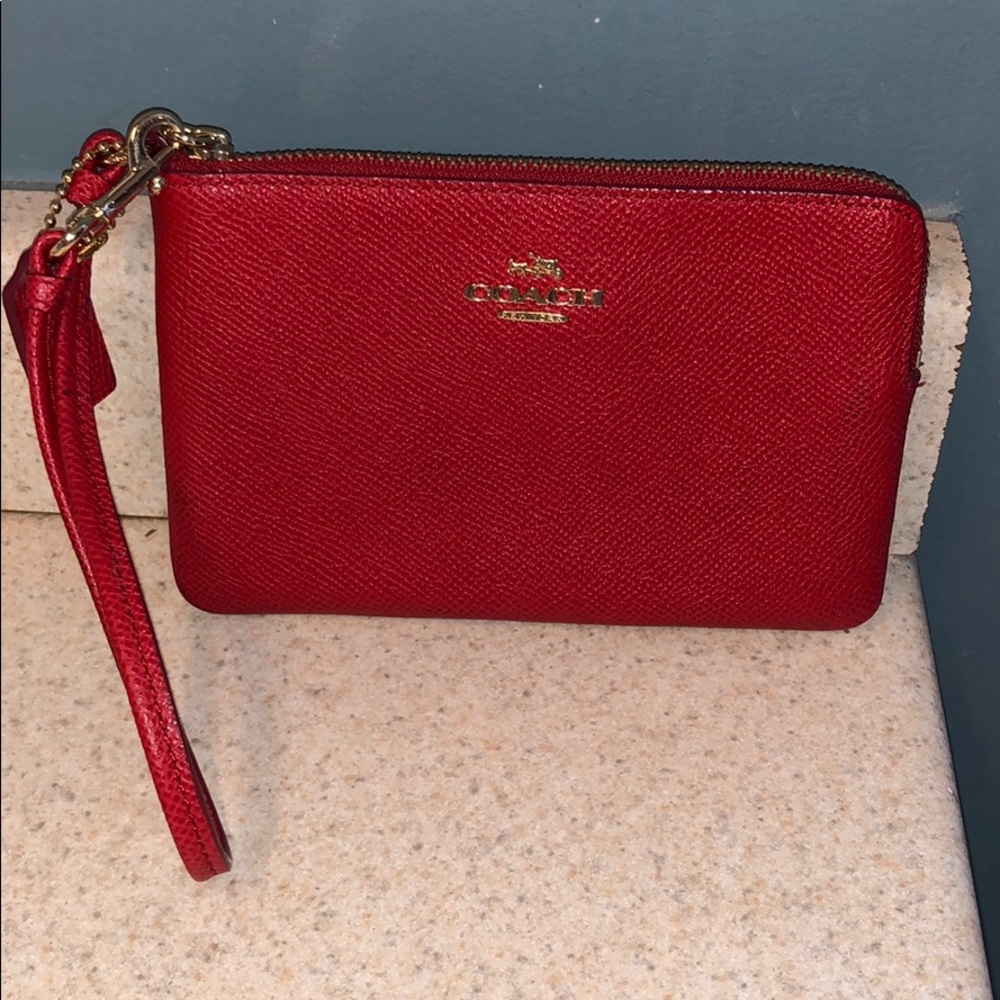 Red Coach Wrist Wallet